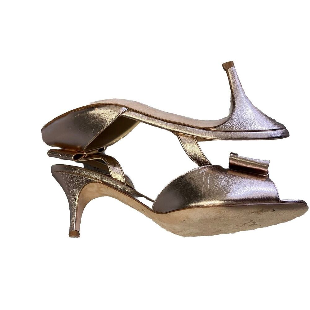 KATE SPADE Rose Gold Sling Back Open Toe Bow Pump Bow Size 8.5 - Picture 2 of 8